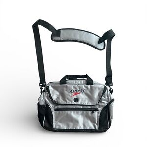 Speedo Silver and Black messenger multiple pocket Bag
